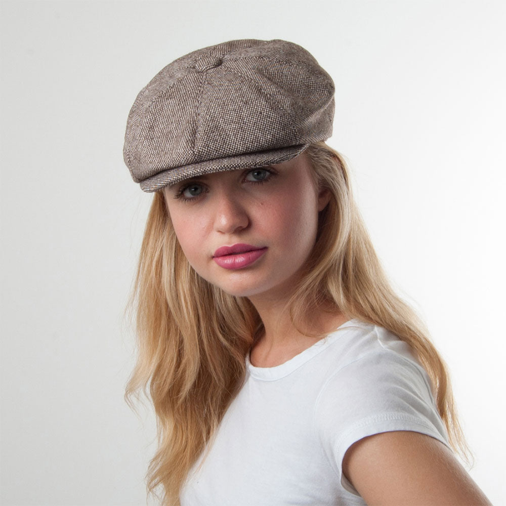 Jaxon & James Marl Tweed Newsboy Cap - Brown