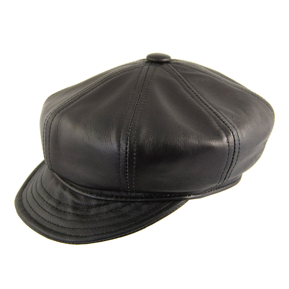 New York Hat Company Lambskin Spitfire Cap - Black