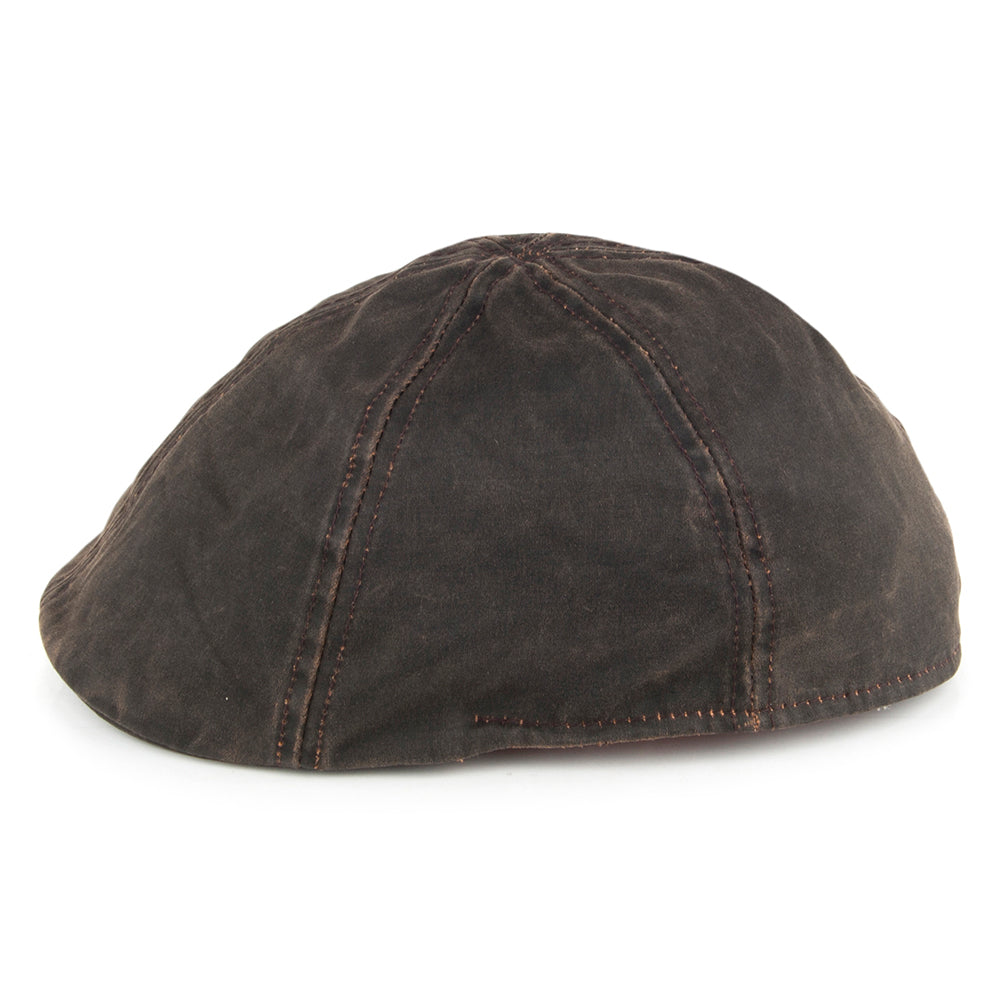 Dorfman Pacific Hats Weathered Cotton Duckbill Flat Cap - Brown