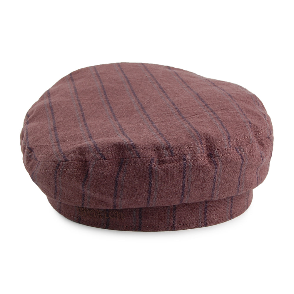 Brixton Hats Striped Fiddler Cap - Chestnut