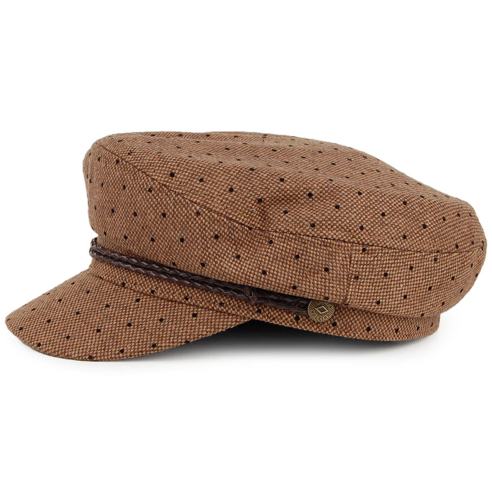 Brixton Hats Ashland Polka Dot Fiddler Cap - Brown-Black