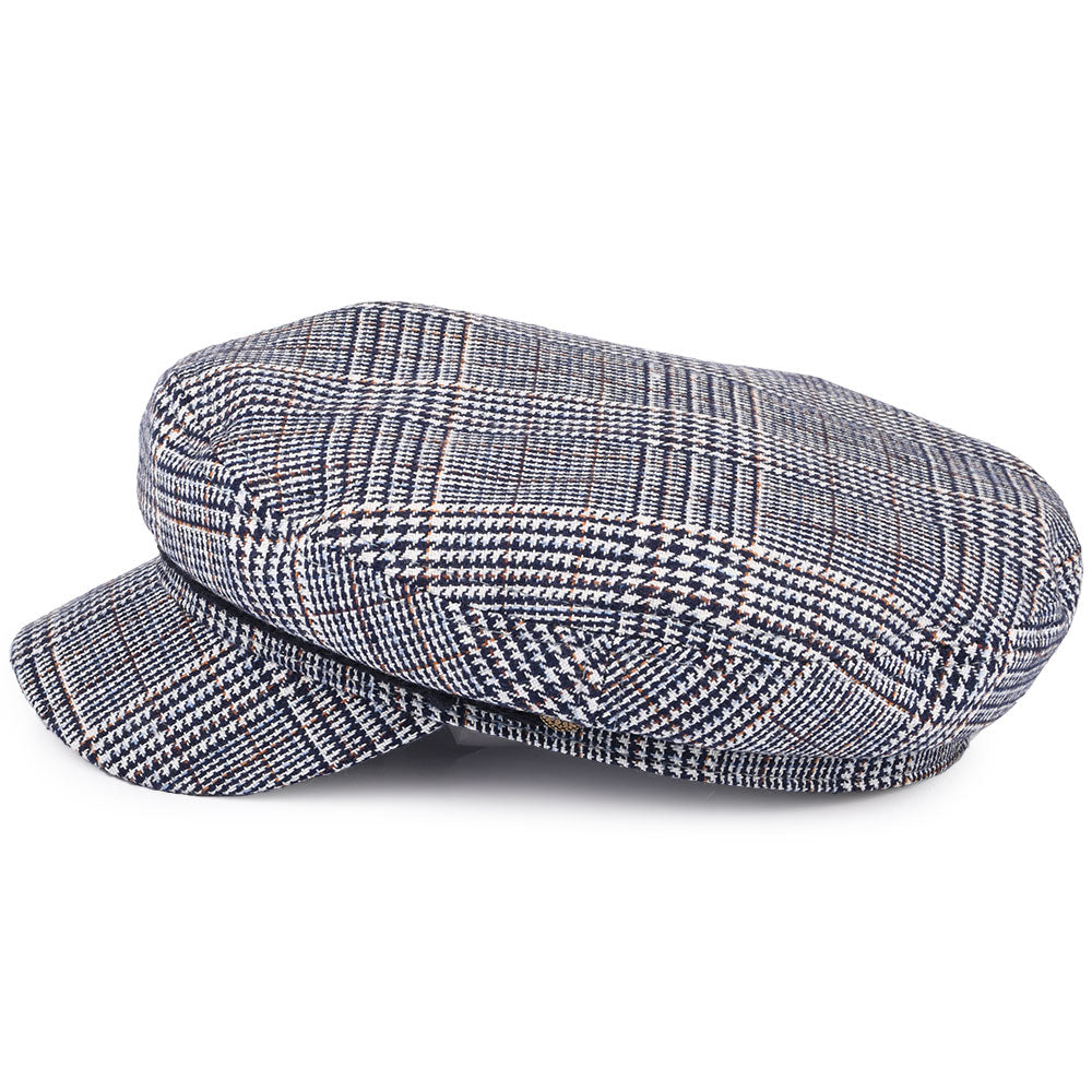 Brixton Hats Glen Plaid Fiddler Cap - Blue
