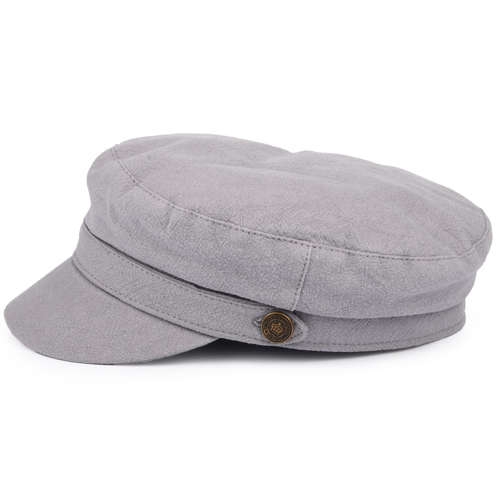 Christys Hats Paddington Heavy Linen Fiddler Cap - Grey