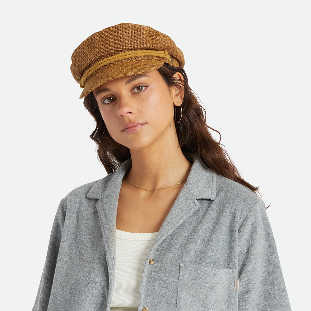 Brixton Hats Straw Fiddler Cap - Light Brown