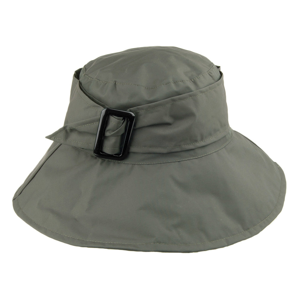 Whiteley Hats Water Resistant Rain Hat with Buckle - Olive