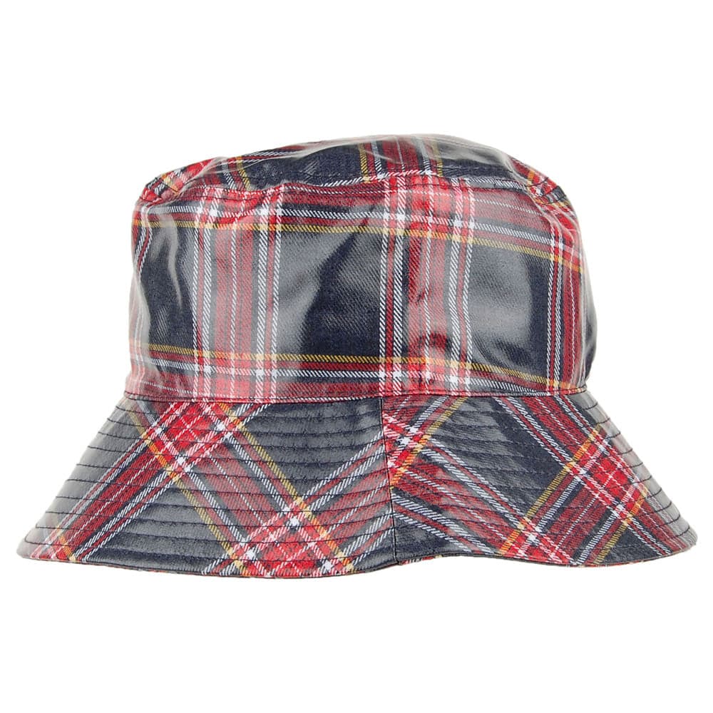 Scala Hats Bastia Tartan Rain Hat - Navy-Red