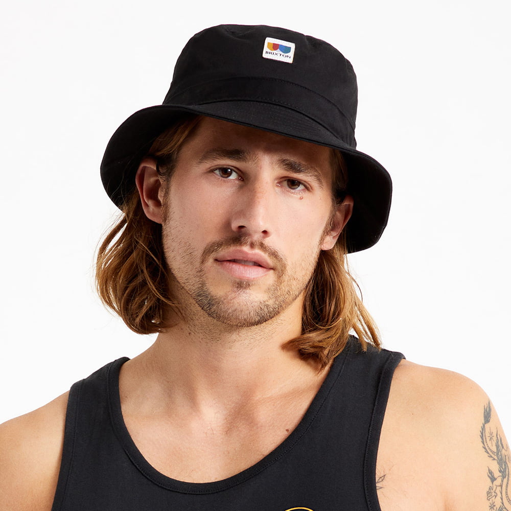 Brixton Hats Alton Packable Cotton Twill Bucket Hat - Black