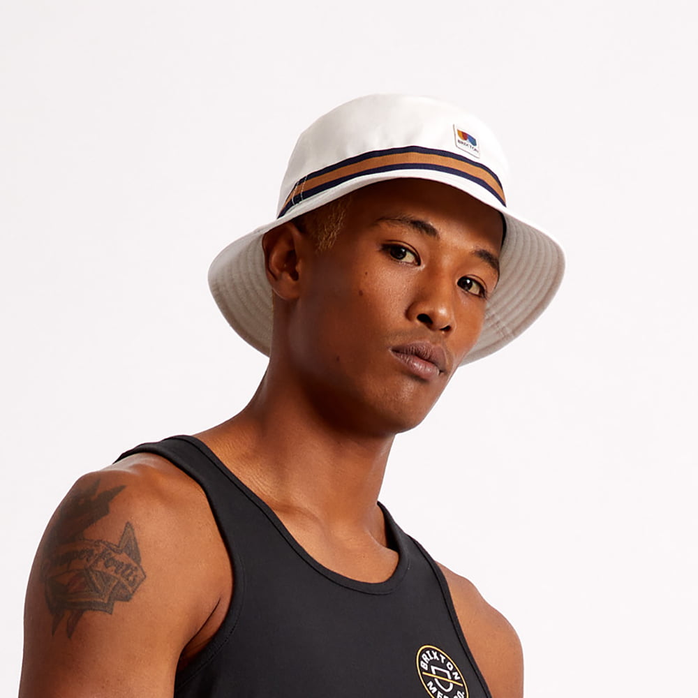Brixton Hats Alton Packable Cotton Twill Bucket Hat - Off White