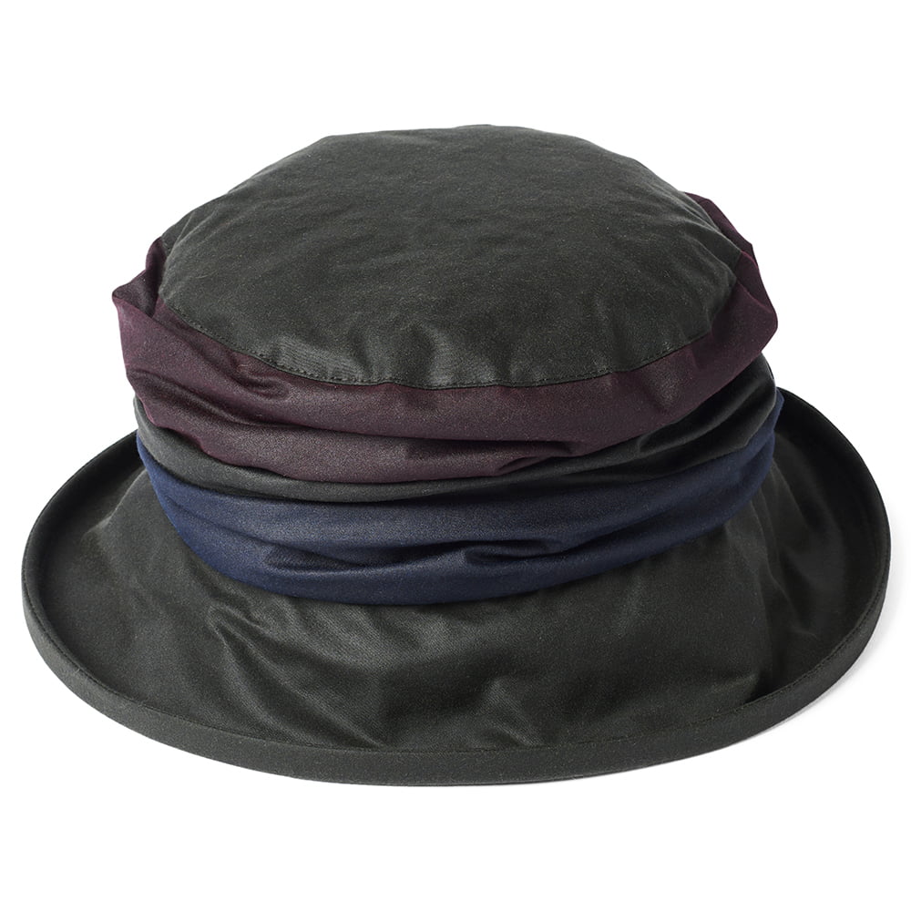 Failsworth Hats Annie British Waxed Cotton Rain Bucket Hat - Olive