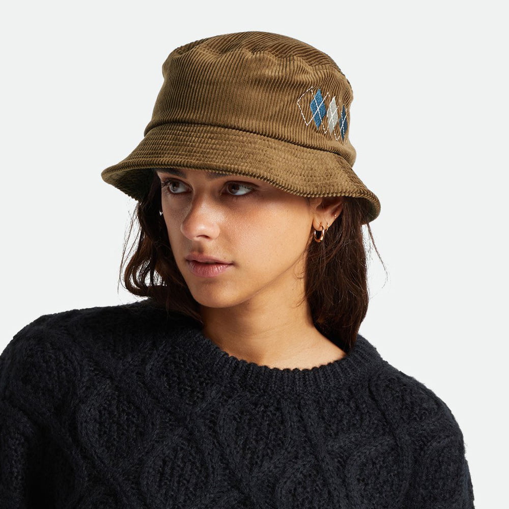 Brixton Hats Gramercy Packable Corduroy Bucket Hat - Brown