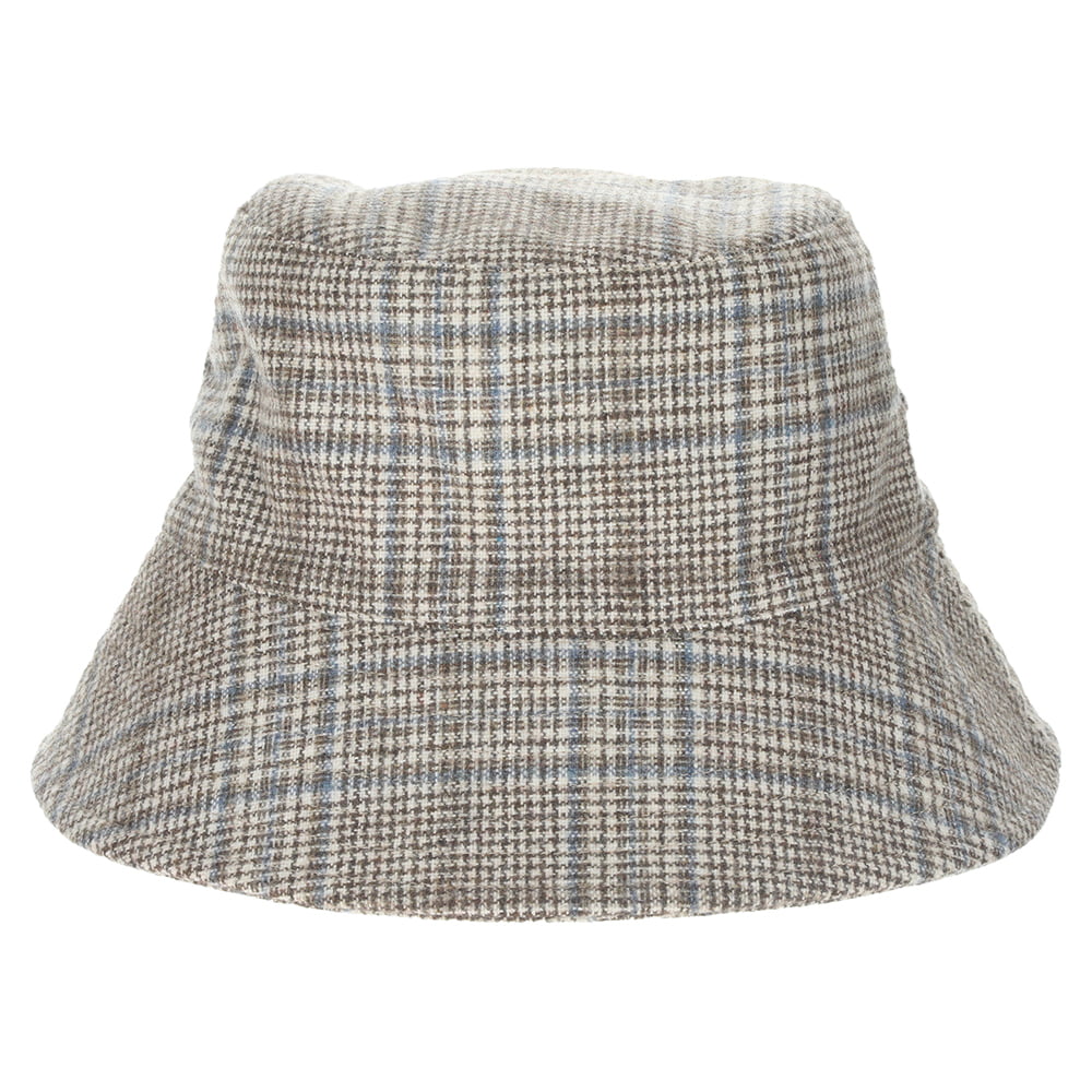 Scala Hats Morelia Checked Bucket Hat - Brown-Blue