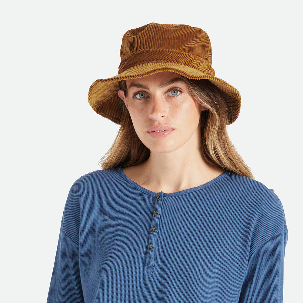 Brixton Hats Petra Corduroy Packable Bucket Hat - Caramel