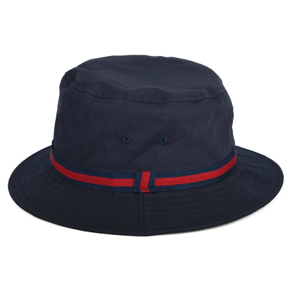 Dorfman Pacific Hats Striped Water Repellent Bucket Hat - Navy Blue