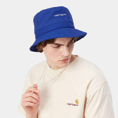 Carhartt WIP Hats Cotton Canvas Script Bucket Hat - Blue