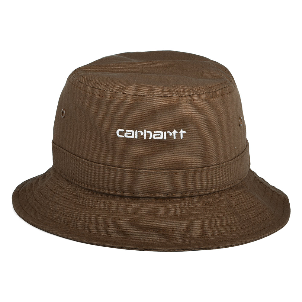 Carhartt WIP Hats Cotton Canvas Script Bucket Hat - Brown