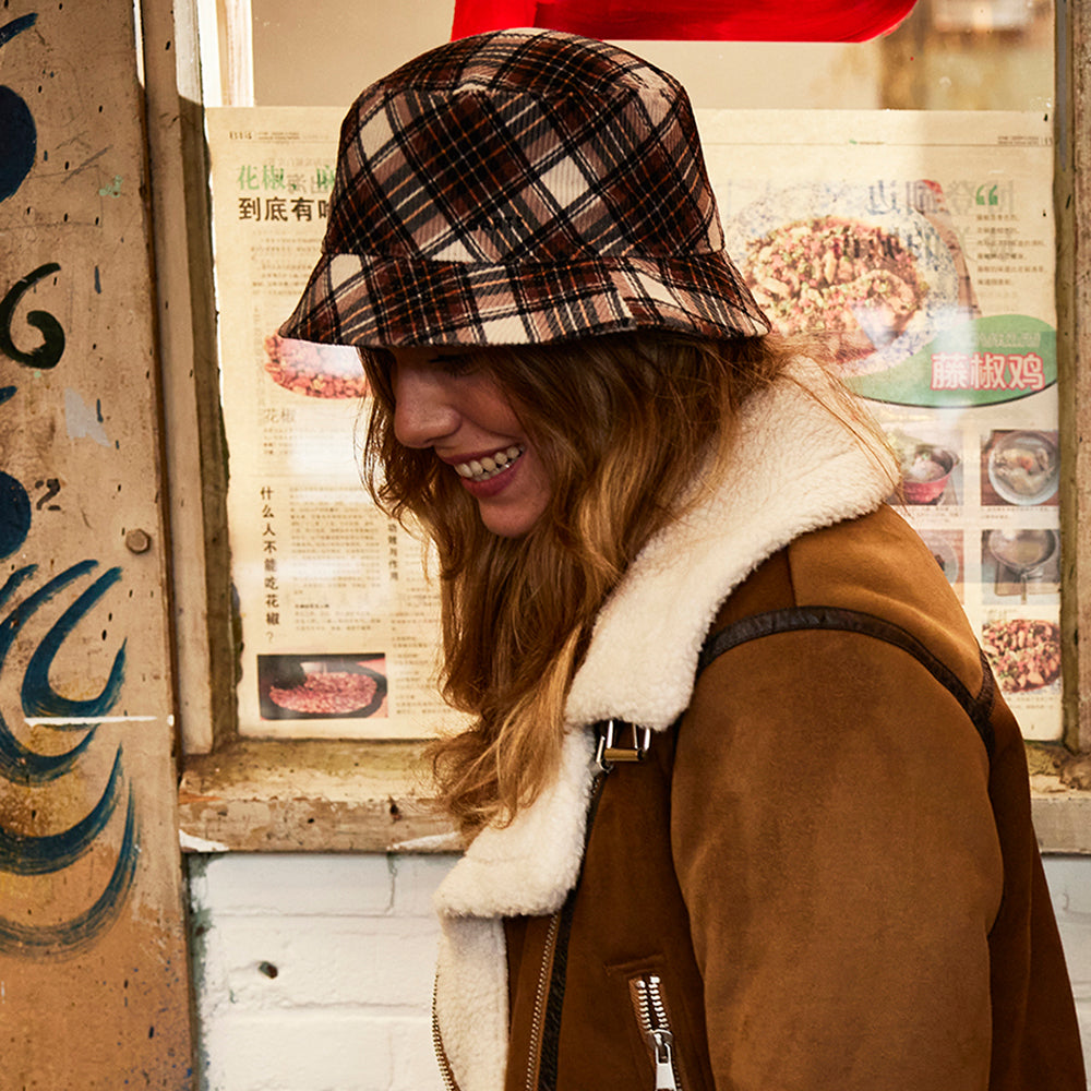 Barts Hats Denetti Plaid Bucket Hat - Brown