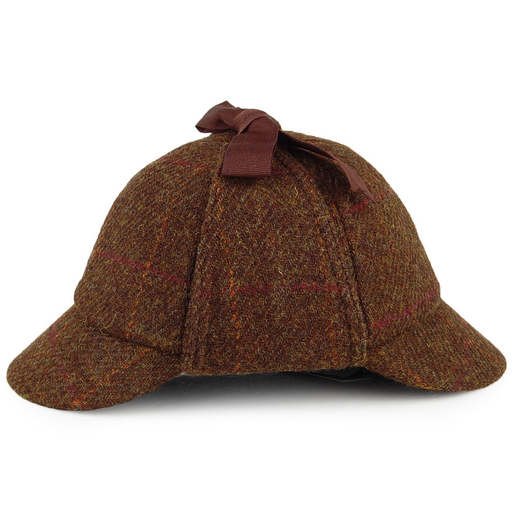 Failsworth Hats Sherlock Holmes HARRIS TWEED Deerstalker Hat - Olive-Multi