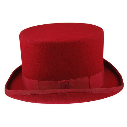 Christys Hats Wool Felt Top Hat - Red