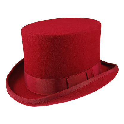 Christys Hats Wool Felt Top Hat - Red
