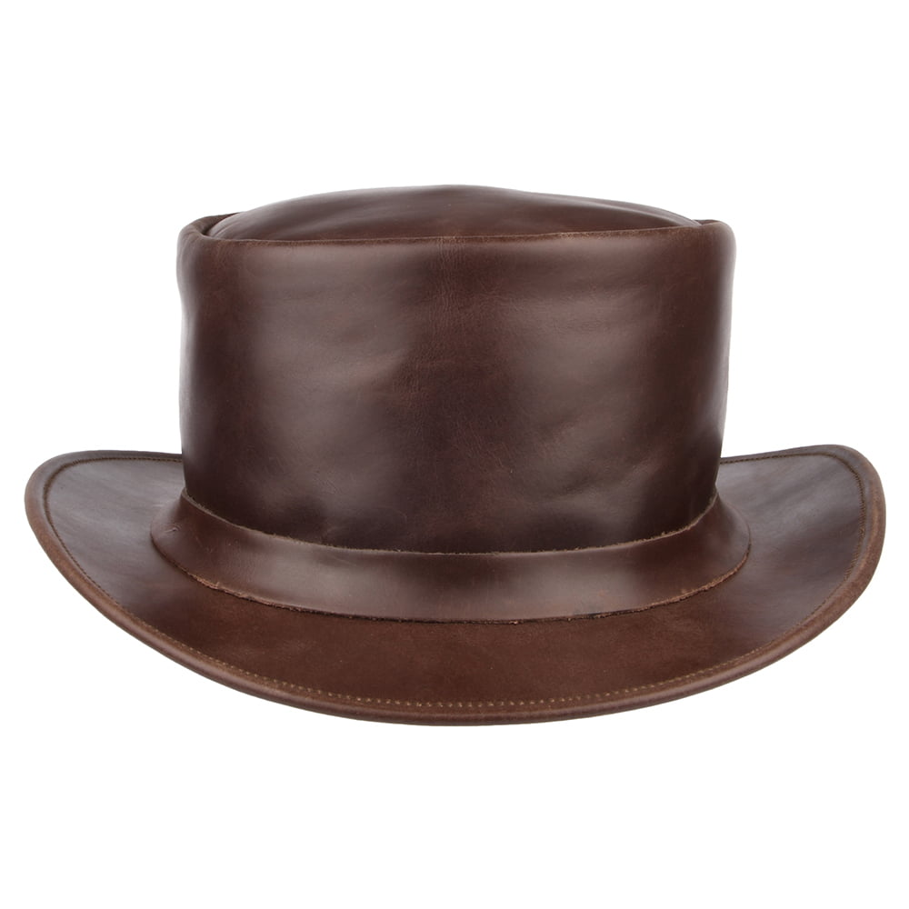 Jaxon & James Leather Top Hat - Brown