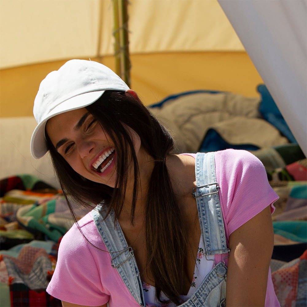 Washed Cotton Baseball Cap - White