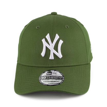 New Era 39THIRTY New York Yankees Baseball Cap - MLB League Essential - Olive-White