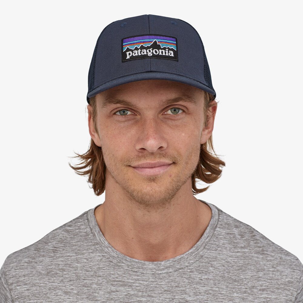 Patagonia Hats P-6 Logo Organic Cotton Trucker Cap - Navy Blue