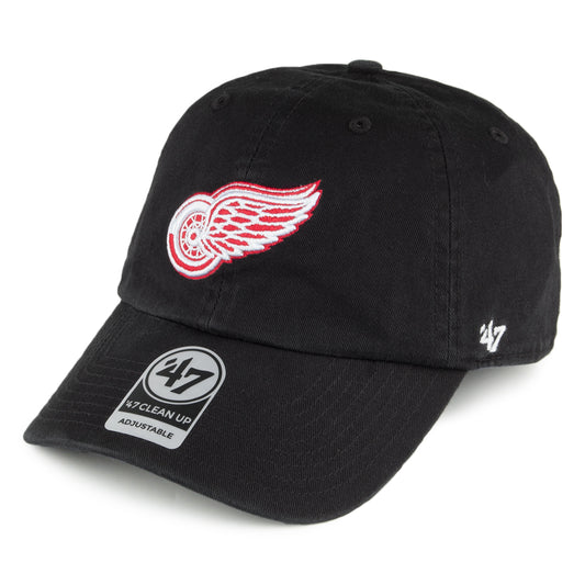 47 Brand Detroit Red Wings Baseball Cap - NHL Clean Up - Black