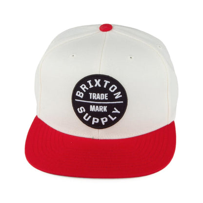 Brixton Hats Oath III Snapback Cap - White-Red