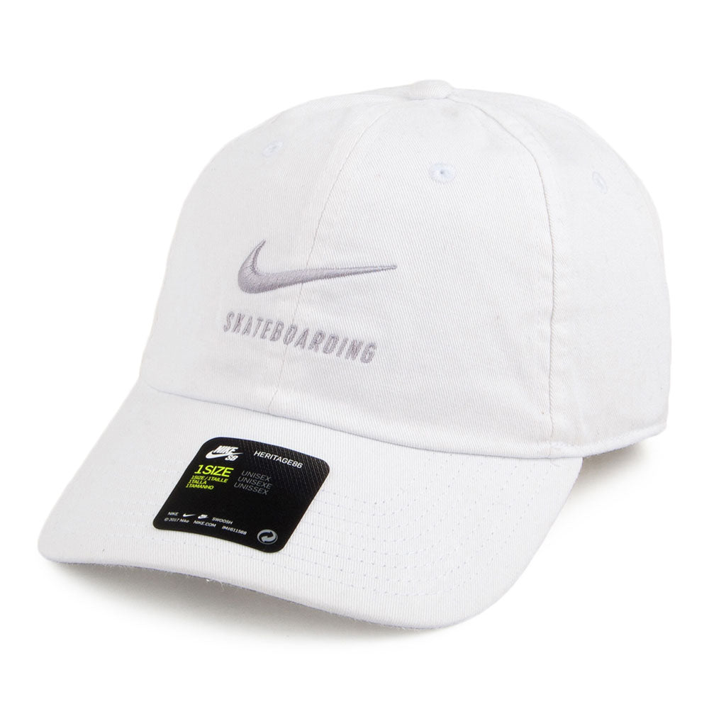 Nike SB Hats H86 Twill Baseball Cap - White