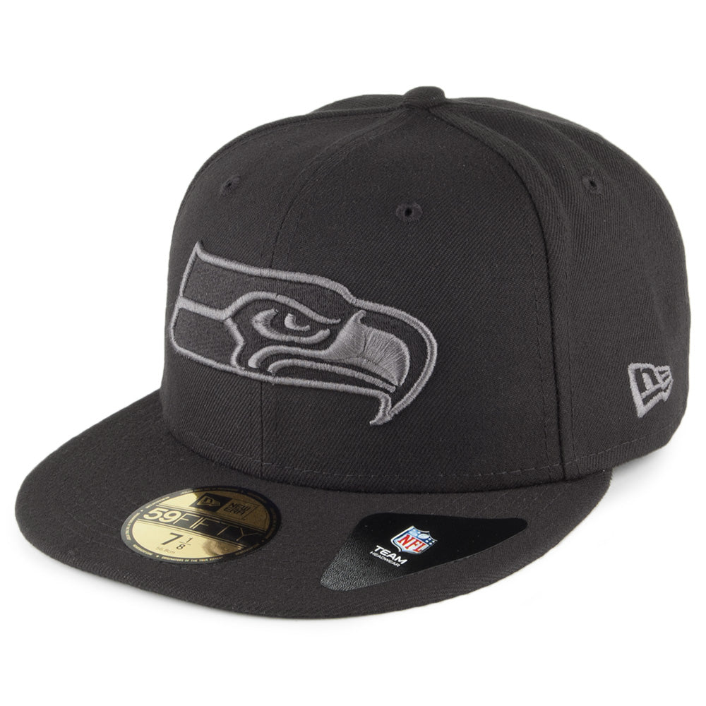 New Era 59FIFTY Seattle Seahawks Baseball Cap - Black Graphite - Black-Grey