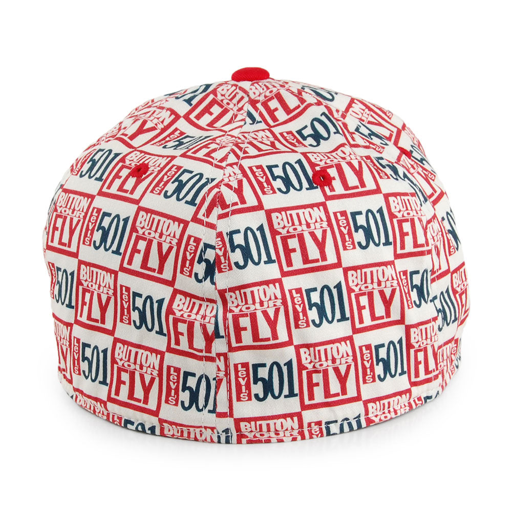 Levi's Hats 501 All Over Print Flexfit Baseball Cap - White