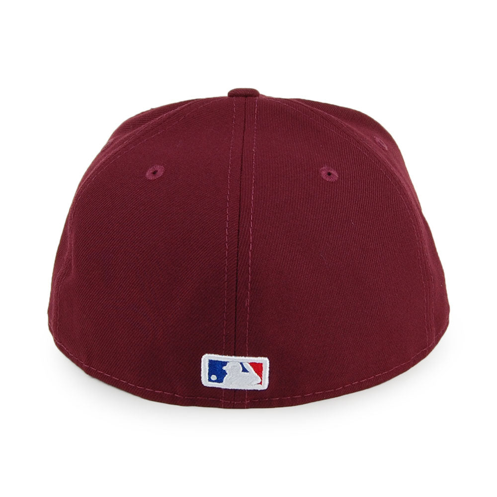 New Era 59FIFTY New York Yankees Baseball Cap - MLB League Essential - Maroon-White