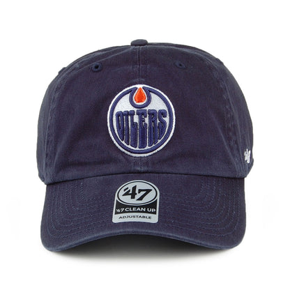 47 Brand Edmonton Oilers Baseball Cap - NHL Clean Up - Navy Blue