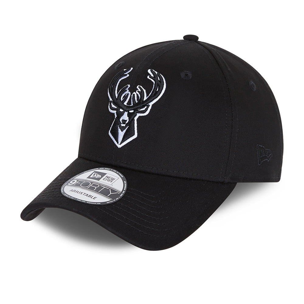 New Era 9FORTY Milwaukee Bucks Snapback Cap - NBA Black Base - Black