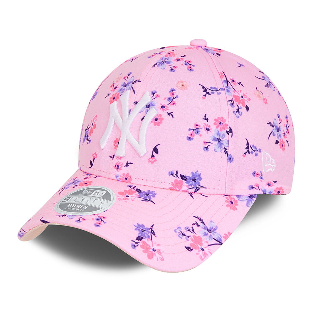 New Era Womens 9FORTY New York Yankees Floral Baseball Cap - Pink