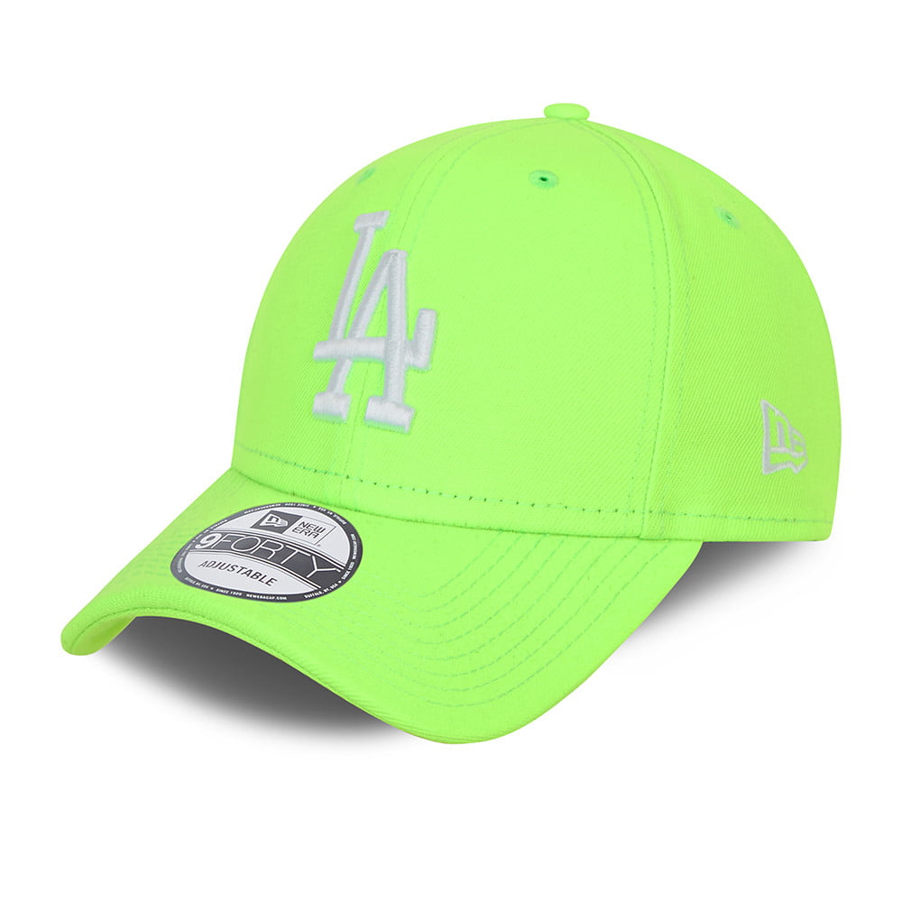 New Era 9FORTY L.A. Dodgers Baseball Cap - MLB Neon Pack - Neon Green-White
