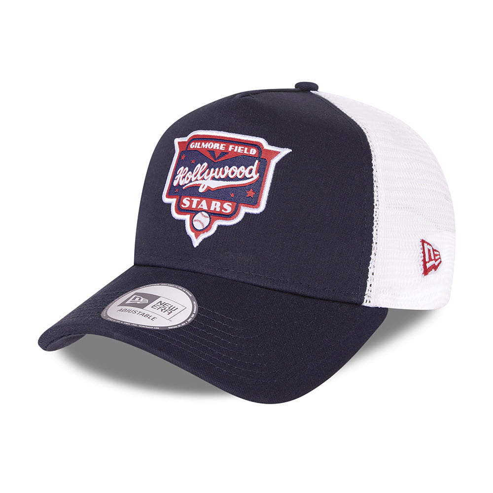 New Era Hollywood Stars A-Frame Trucker Cap - Minor League Patch - Navy Blue