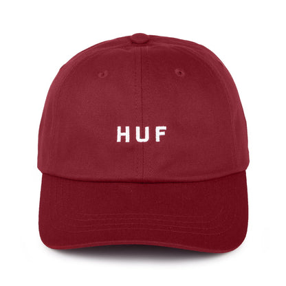 HUF Original Logo Curved Brim Cotton Baseball Cap - Burgundy