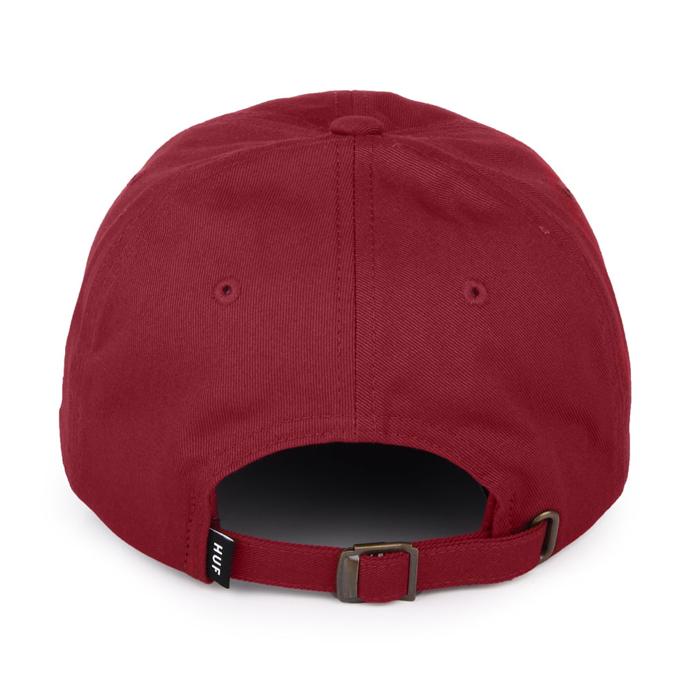 HUF Original Logo Curved Brim Cotton Baseball Cap - Burgundy