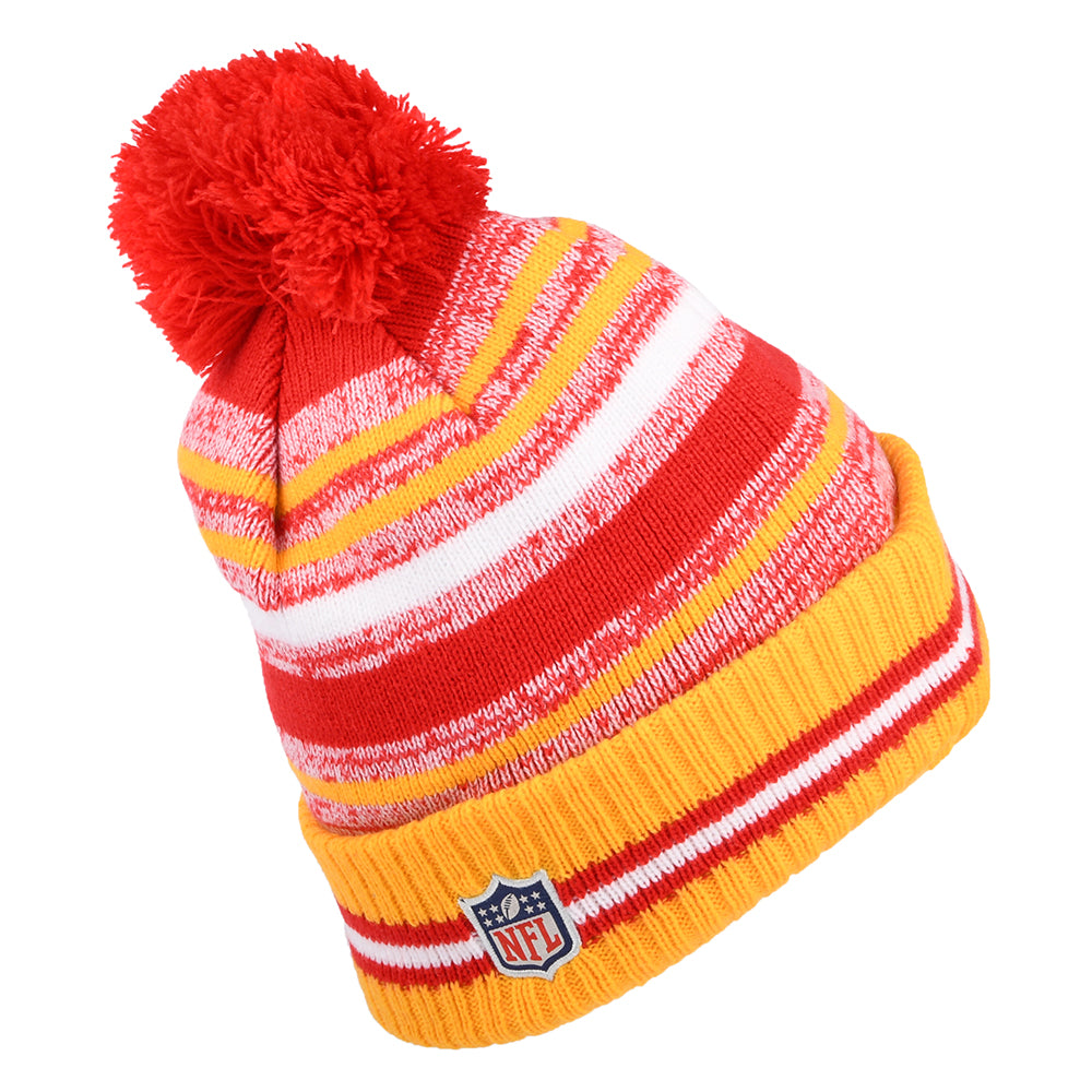 New Era Kansas City Chiefs Bobble Hat - NFL Sport Knit OTC - Red-Gold