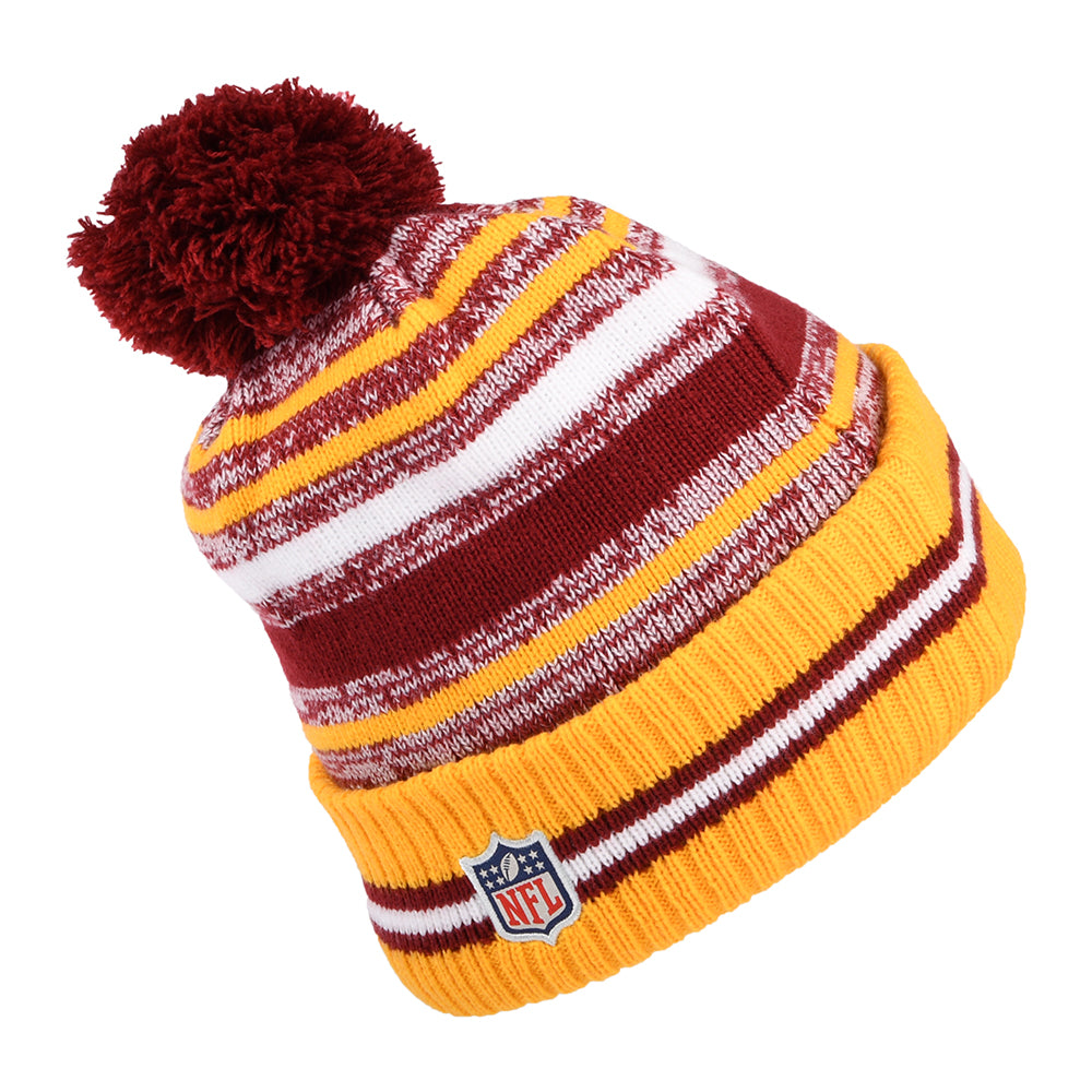 New Era Washington Football Team Bobble Hat - NFL Sport Knit OTC - Burgundy-Gold