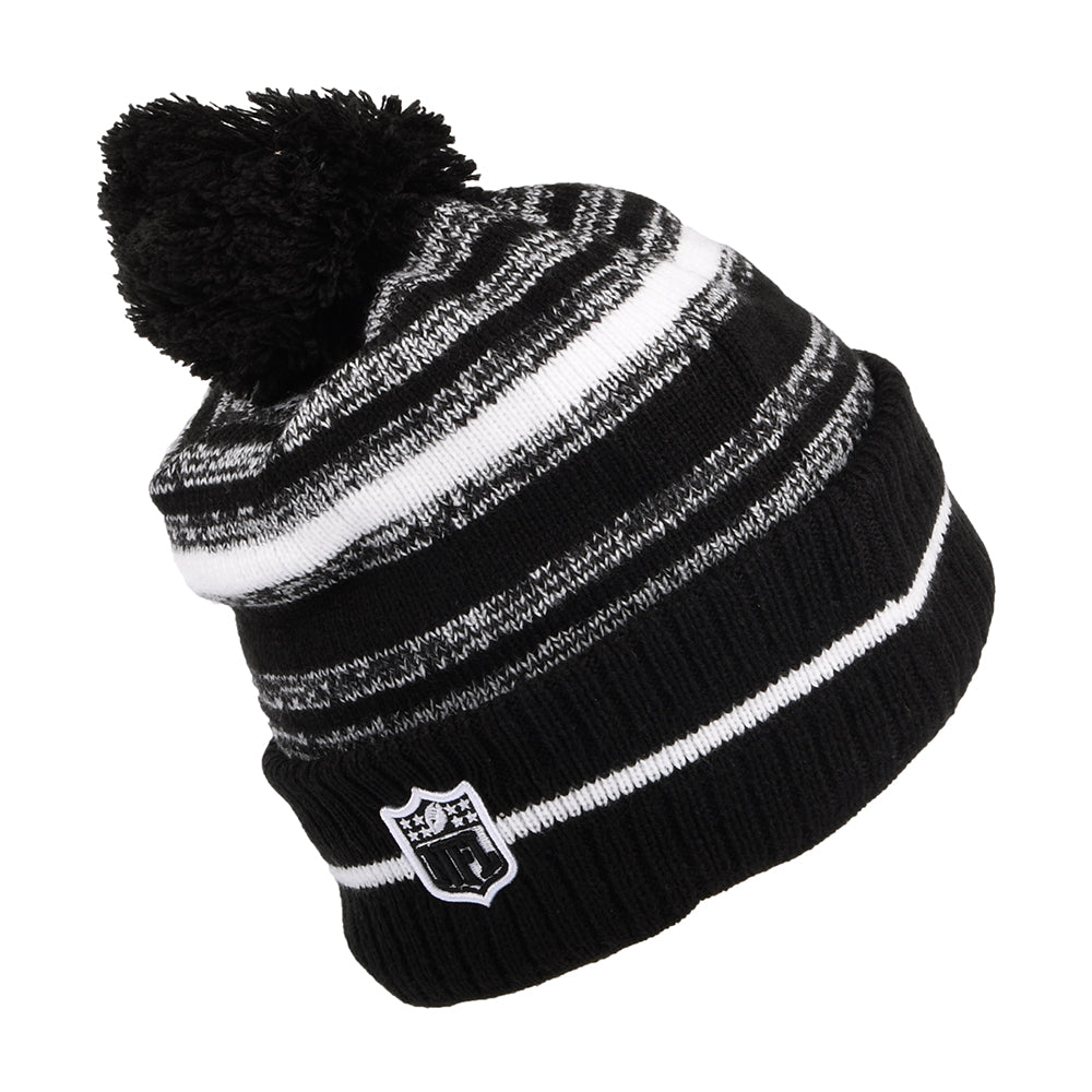 New Era San Francisco 49ers Bobble Hat - NFL Sport Knit - Black-White