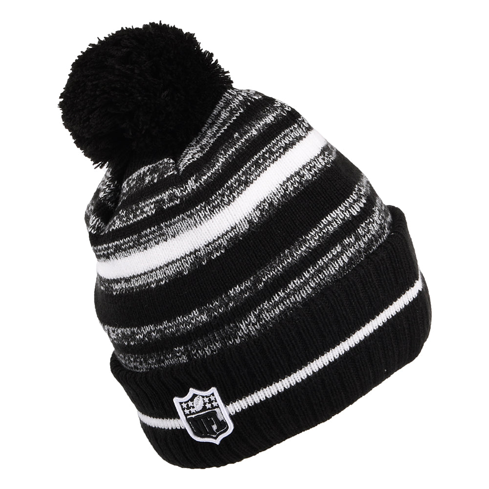 New Era Seattle Seahawks Bobble Hat - NFL Sport Knit - Black-White