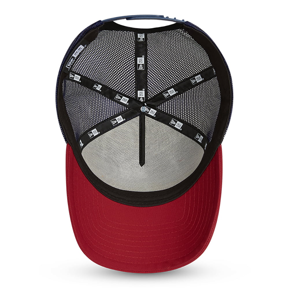 New Era 9FORTY Atletico Madrid Trucker Cap - Rubber Logo - Navy-Red