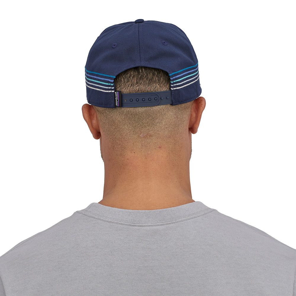 Patagonia Hats Line Logo Ridge Stripe Funfarer Snapback Cap - Navy Blue