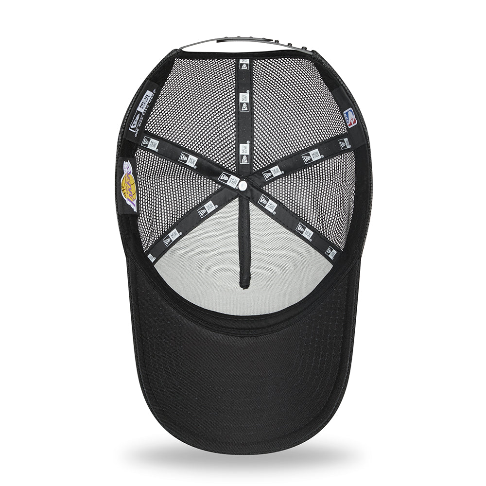 New Era 9FORTY L.A. Lakers A-Frame Trucker Cap - NBA Black Base - Black