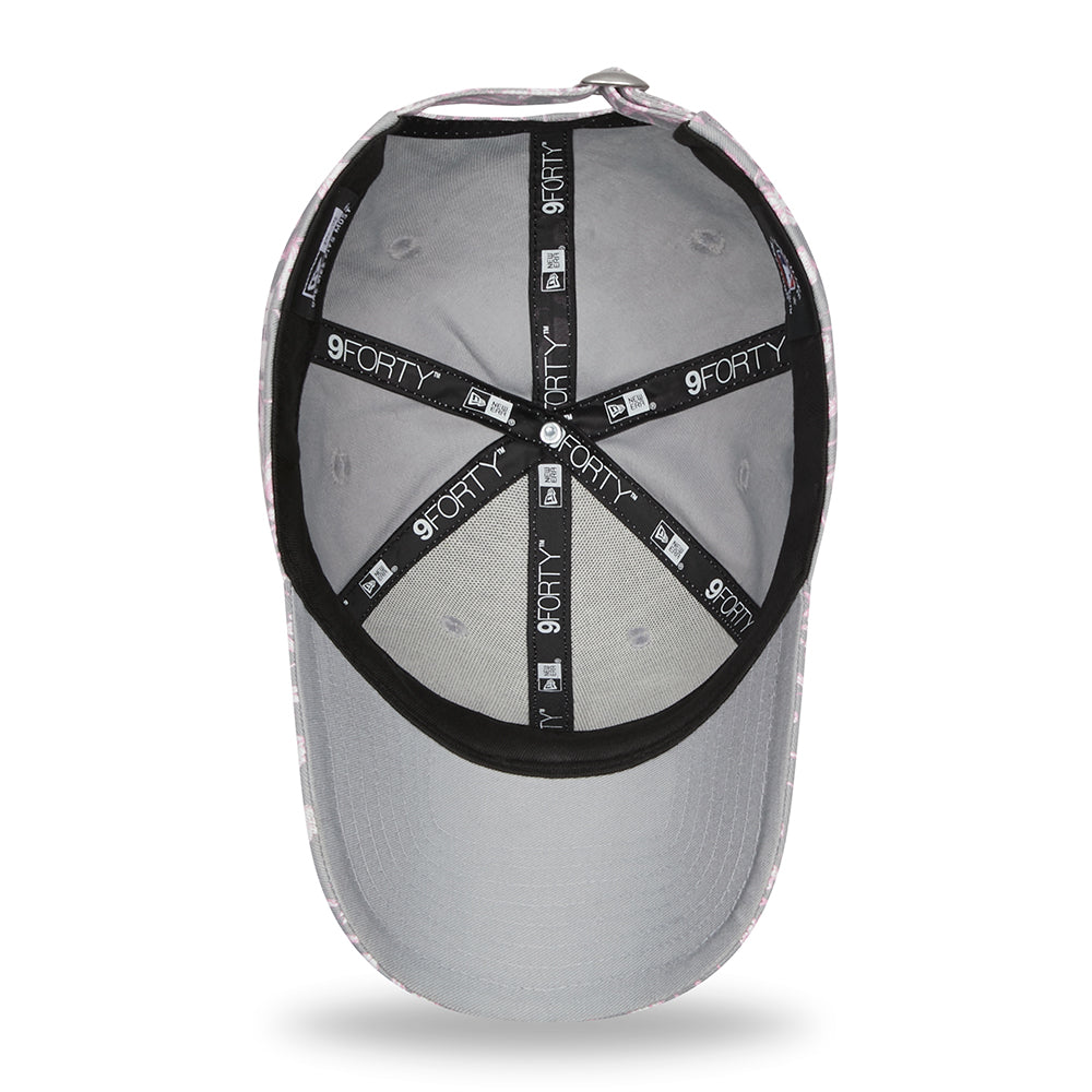 New Era Womens 9FORTY New York Yankees Baseball Cap - MLB Floral - Light Grey