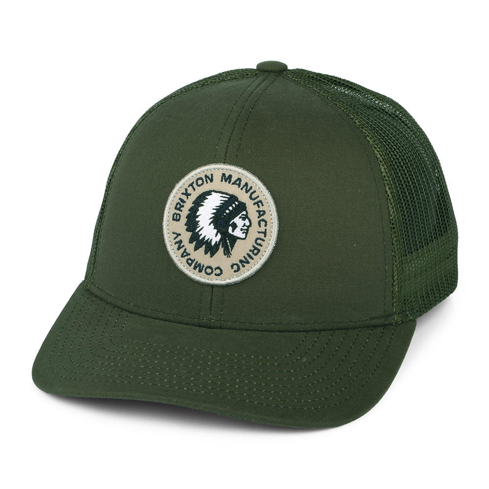 BRIXTON Cappellino Trucker Rival Stamp X MP, Nero, Visiera Riciclata, Taglia Regolabile Fino A 61 Cm