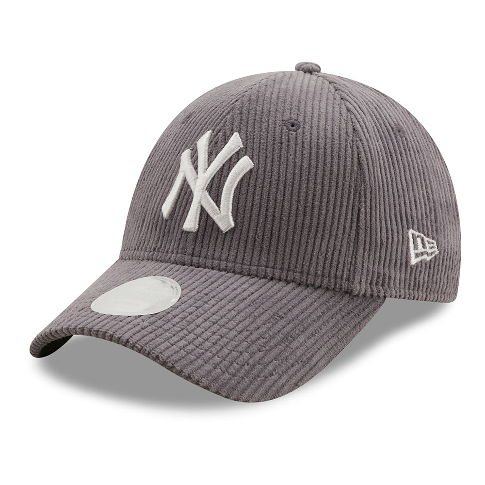 New Era Womens 9FORTY New York Yankees Baseball Cap - MLB Fashion Cord - Grey